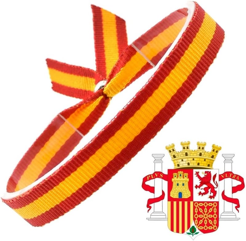 BDM Men's and women's fabric bracelet with the flag of Spain and adjustable closure, car hanger, bag, backpack... 10 mm - Image 2